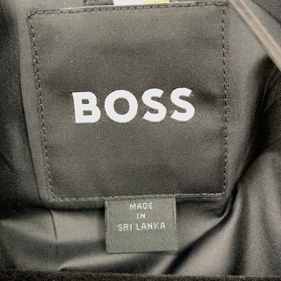 Hugo Boss Leather Suede Bomber Jacket Mens Sz 34R Black Silver Tone Hardware NEW - Picture 6 of 7